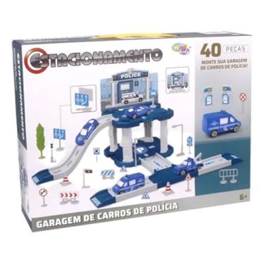 Imagem de Pista Estacionamento de Brinquedo policial com 40 Peças