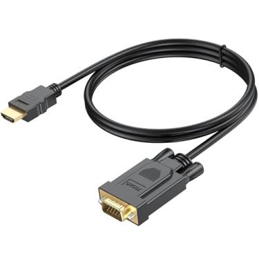 Imagem de Cabo HDMI para VGA de 3 pés, cabo de monitor HDMI para VGA (macho para macho), compatível com Raspberry Pi, Roku, computador, desktop, laptop, PC, monitor, projetor, HDTV e muito mais - não