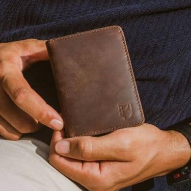 Imagem de Carteira Masculina Couro RFID Antifurto Visor CNH 6 Cartões - Kraus, M