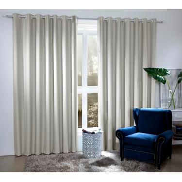 Imagem de Cortina Blackout 2,70m x 1,80m, 2 Partes com 16 Ilhoses, Bloqueia até 80% da Luz, Reduz Calor e Protege dos Raios UV, Lavável em Máquina, Ideal para Varão até 2m – MC Cortinas