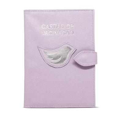 Imagem de Porta Cartão de Vacina de Couro - Lilás/Prata