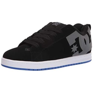 Imagem de DC Court Graffik Tênis masculino casual de cano baixo, Preto/cinza/azul, 51