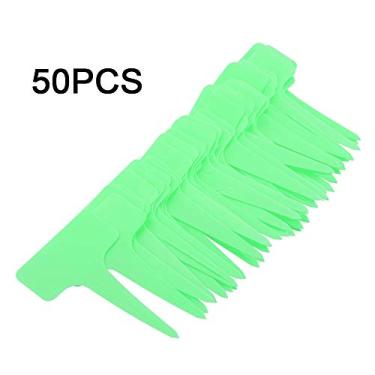 Imagem de GLOGLOW Etiquetas de Plantas 50 PCS Marcadores de Etiqueta Tipo T de Planta de Plástico, de Gramado de Jardim de Berçário, ótimas para Marcar Bandejas de Sementes, Potes, Fáceis de Limpar Com (verde)