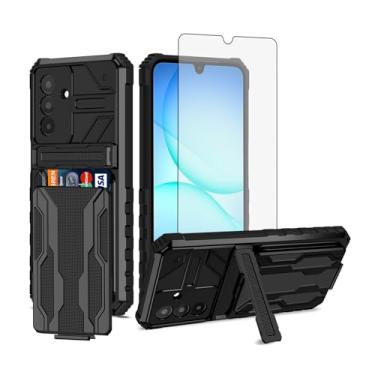 Imagem de Asuwish Capa de celular para Samsung Galaxy A17 5G/A26 5G com protetor de tela de vidro temperado e suporte fino para cartão de crédito, acessórios para celular A 17 17A 26 26A LTE mulheres homens