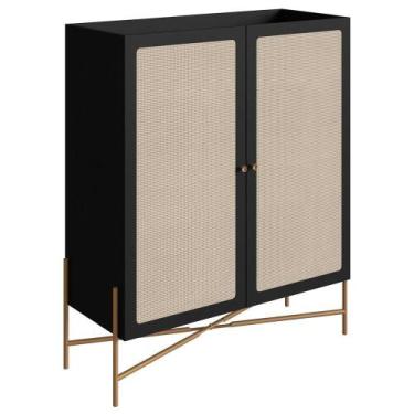 Imagem de Balcao Cafe Bar 2 Portas 93 Cm Pes Metal 28929 Oslo Nero Artesano Nero