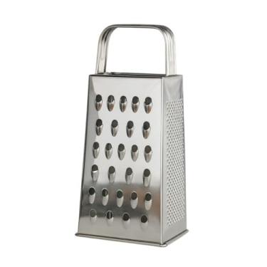 Imagem de Ralador 4 Faces em Aço Inox 18cm - Multiuso para Queijo, Legumes e Verduras