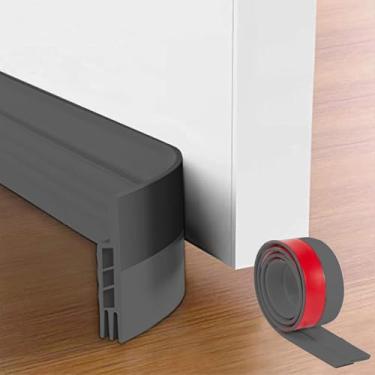 Imagem de Rolha de rascunho para fundo de porta, fita adesiva de 4,5 cm de largura x 99 cm de comprimento, rolo bloqueador de borda de porta para uso no limiar interno, vedação de contato sob o chão da porta