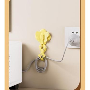 Imagem de Organizador de cabos de silicone borboleta, plugue de gerenciamento, suporte de armazenamento, ferramenta de enrolamento de fio elétrico, adequado para escritório, armazenamento de cozinha de