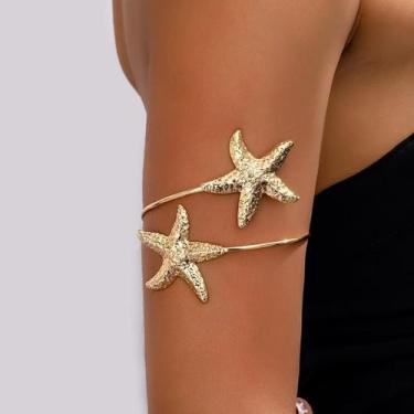 Imagem de Bracelete Braço Boho Chic Estrelas do Mar Ajustável  Estilo e Elegânci