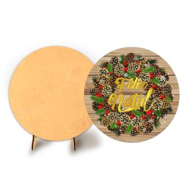 Imagem de Painel Redondo Com Elastico 50cm Flores + Suporte MDF (NAT125)