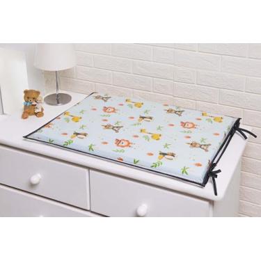 Imagem de Trocador para bebe da Selva Zoologico Leão Tucano Girafa Viés Preto - 