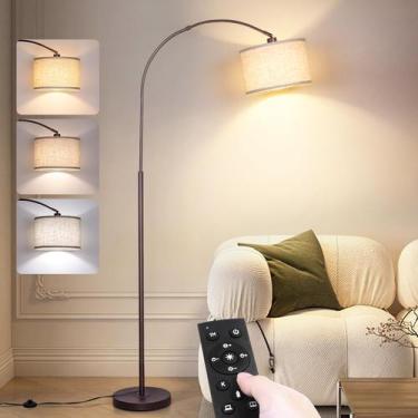 Imagem de Luminária de chão Arc Qingmiao 183 cm Remote Dimmable Drum Shade