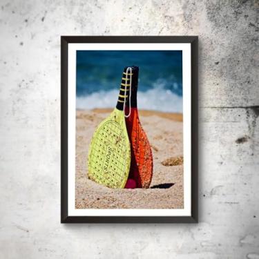 Imagem de Quadro Decorativo Beach Tennis Raquete Bola Areia