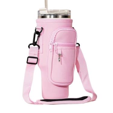 Imagem de Bolsa de transporte para garrafa de água com alça ajustável para celular Stanley 30 1,134 g, capa tiracolo isolada de neoprene para caminhadas, acampamento, trilhas, viagens