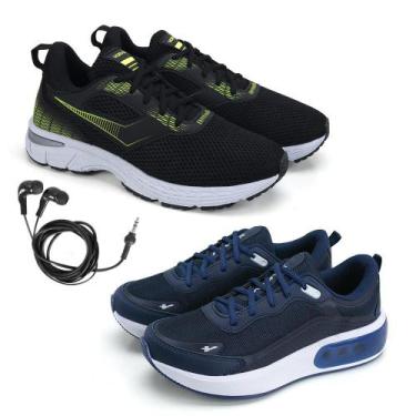 Imagem de Tênis Masculino Fitness Esporte + Fone de Ouvido Fio Kit 2 - BFK, 34, 
