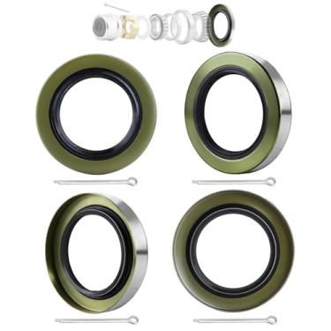 Imagem de Pacote com 4 5,7 cm ID x 8,6 cm OD Vedação de graxa de lábio duplo com 10 pinos contrapaceiros para eixos de cubo de roda de reboque D42 de 2,358.7-3,175 kg, substitui Trailer RV Dexter 10-36(010-036