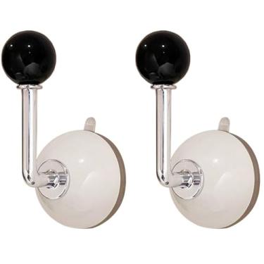 Imagem de ImyHok Gancho de guirlanda com ventosa para porta da frente ganchos de toalha sem perfuração para banheiros vidro de chuveiro bonito gancho de sucção de janela suporte de chapéu de armazenamento de