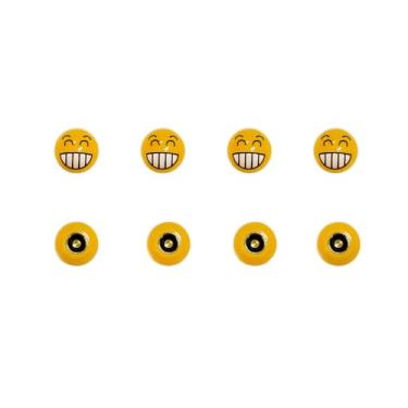 Imagem de 8 peças de tampas de haste de válvula de pneu com emoji divertido, tampas de válvula de expressão duráveis, tampas de válvula à prova de poeira e vazamento de ajuste universal para carros, caminhões