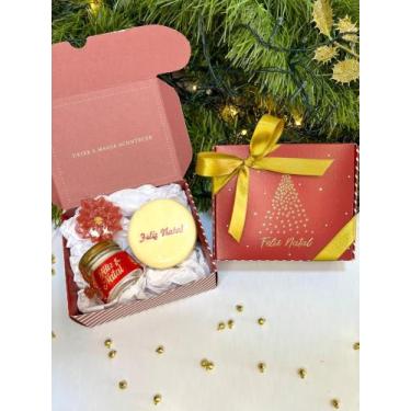 Imagem de Kit Presente de Natal Magia Sabonete Vegetal e Mini Vela Perfumada - L