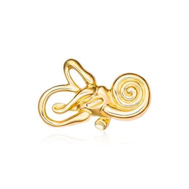 Imagem de MEDFLOY Broche de anatomia coclear banhado a ouro 14 k para otorrinolaringologia para médicos otorrinolaringologistas enfermeiros médicos otorrinolaringologistas lapela distintivo