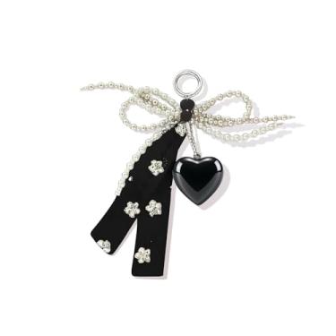 Imagem de Linda bolsa de flores, pingente de pérola, chaveiro com laço de coração, bolsa de mão fofa, berloque de Halloween, presentes de amizade para mulheres