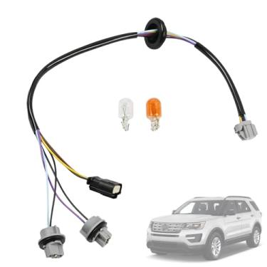 Imagem de Getfarway Suporte de soquete de chicote de fiação de luz traseira e lâmpadas compatíveis com Ford Explorer 2016 2017 2018 2019, chicote de fiação da lâmpada traseira LH/RH