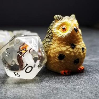 Imagem de Sage's Portal Animal Familiars Resin DND Dice Set Polyhedral Dice Set for Dungeons and Dragons RPG Pathfinder Tabletop TTRPG (Baby Owl)