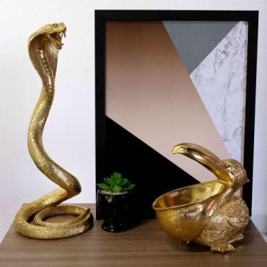 Imagem de Escultura Decorativa Serpente Em Poliresina 41x16x16 cm M02 - D'Rossi