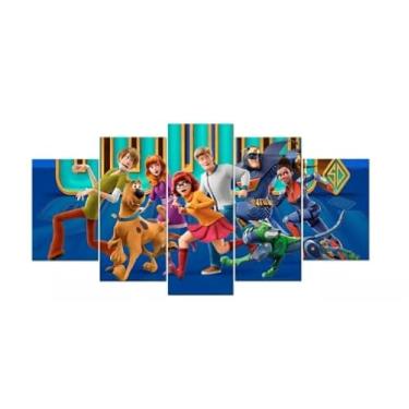 Imagem de Kit quadro decorativo 5 peças 95x60cm Desenho Infantil Scooby Doo