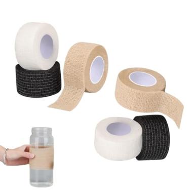 Imagem de NentMent Pacote com 6 alças para canecas de café, copos sem alças, antiderrapante, para água quente, envoltório isolado, fita antiescaldante, capas protetoras para copo de vidro com canudo e tampa