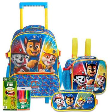 Imagem de Kit Completo Mochila de Rodinha Patrulha Canina Paw Patrol - Xeryus