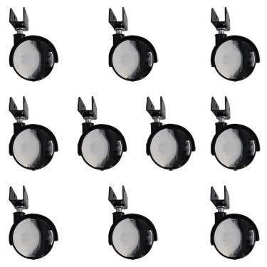 Imagem de Kit 10 Rodízios Para Móveis Com Chapa U Sem Trava