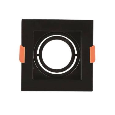 Imagem de Spot de Embutir Quadrado Preto MR16 Dicroica GU10 Direcionável Recuado 10cm