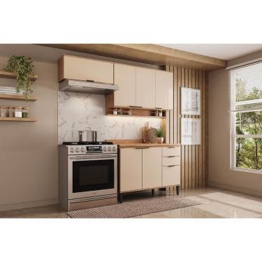 Imagem de Cozinha Completa Alpha 3 Peças (2aéreos+1balcão) C3p32 Freijo-off White - Carraro