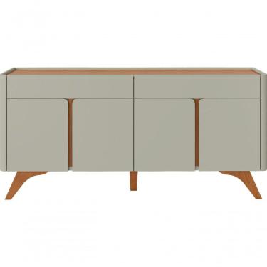 Imagem de Buffet Aros 4 Portas Pés Madeira Maciça - Mavaular Off White-naturale