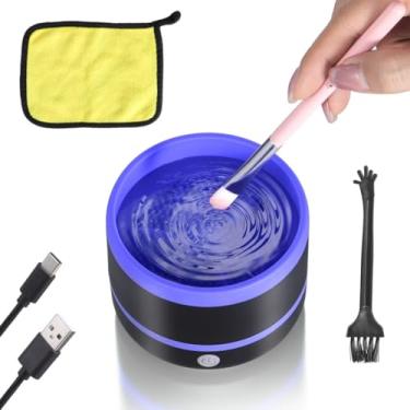 Imagem de Escova de limpeza de máquina de pintura elétrica, pincéis de limpeza de cosméticos, pincel de maquiagem, USB portátil para limpeza de pincéis, guache, óleo, aquarela, pintura acrílica