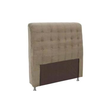 Imagem de Painel De Cama Box Estofada Solteiro Dama Plus Suede Marrom Taupe - Simbal