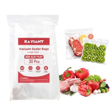 Imagem de Sacos seladores a vácuo tamanho grande 25 x 28 cm, 30 sacos, armazenamento de alimentos, sem BPA, protetor de alimentos, preparação de refeições, resistente, hermético