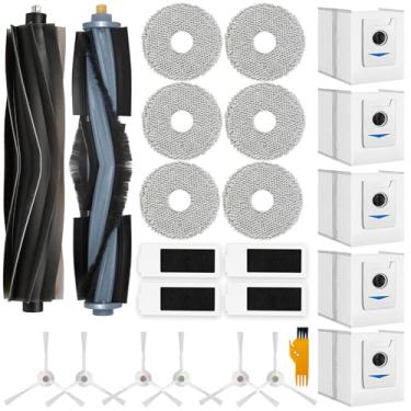 Imagem de Homruich Acessórios para substituição de aspirador de pó ECOVACS Deebot T20 Omni, T20 Max, T20 Pro Robot Aspirador, 1 escova principal de cerda, 1 escova principal de borracha, 4 filtros, 6 esfregões