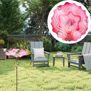 Imagem de Fonte Para Pássaros Exterior | Estatueta De Alimentador Com Estaca Para - Bebedouro De Metal Vertical Para Aves De Exterior | Para Jardim Pátio Relva Beija-flor Papagaio Pássaros Canoros