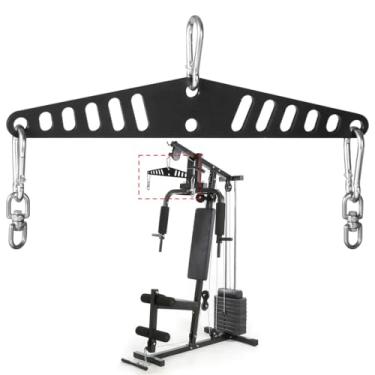 Imagem de Barra extensora de fitness ajustável para treinamento de força nas costas e braços, barra de ginástica de polia de cabo, acessório de fixação cruzada para treino em casa