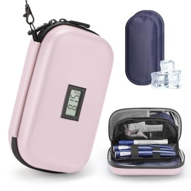 Imagem de Gelozid Estojo de viagem refrigerador de insulina 24h com visor de temperatura, estojo de viagem aprovado pela TSA para diabetes com bolsas de gelo de 2 x 160 g para uso diário e viagens, versão