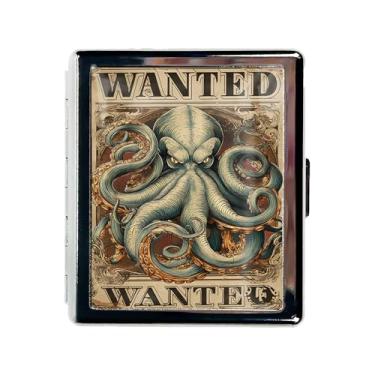 Imagem de Caixa organizadora de comprimidos de metal com espelho – Estojo cromado para comprimidos com 8 compartimentos, recipiente de viagem tamanho de bolso para vitaminas, idosos, uso diário (The Kraken