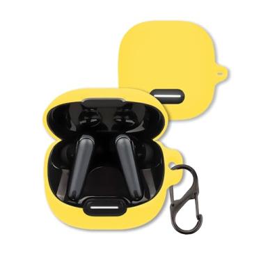 Imagem de Capa para fones de ouvido Soundcore Liberty 4 NC, capa protetora de silicone macio FJIASTB com mosquetão, à prova de choque (amarelo)