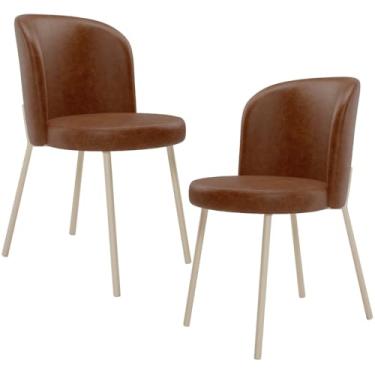 Imagem de Kit 02 Cadeiras Para Sala de Jantar Cozinha Estofada Gavi Arena L02 Couríssimo Marrom - Lyam Decor