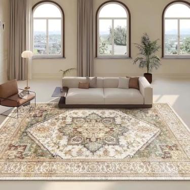 Imagem de Tapete Persa Retrô para Sala de Estar, Decoração para Área do Sofá, Tamanho Grande, Tapete Lavável para Casa e Quarto (200x400cm 78,7x157in/Sem Fiapos-11)