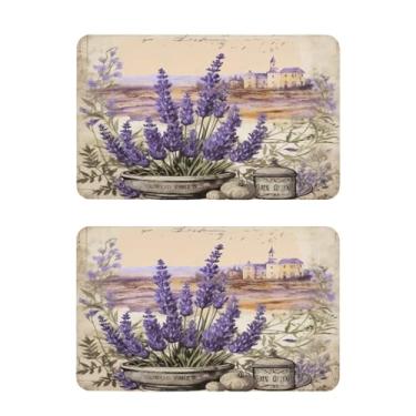 Imagem de Blueangle Conjunto de 2 ímãs de geladeira vintage lavanda - Ímãs decorativos engraçados de geladeira de cozinha - Seguro para lava-louças e decoração magnética durável (270)