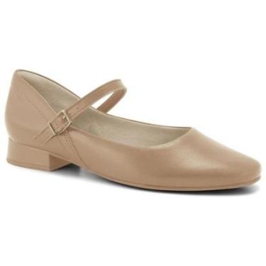 Imagem de Sapato Boneca Feminino Couro Caqui Comfortflex 2482302-3-Feminino