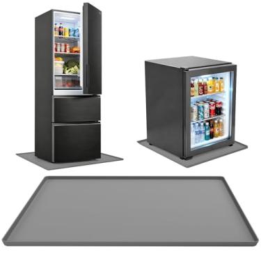 Imagem de Tapete de geladeira, bandeja coletora de silicone de 61 x 61 cm, tapete multifuncional antiderrapante à prova d'água para geladeira, máquina de lavar, secadora, máquina de lavar louça, fácil de limpar