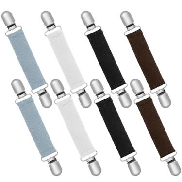 Imagem de IANFAN 8 peças de clipes de liga elásticas ajustáveis com estribos de clipe extra pesados e resistentes, alças de perna de calça multiuso para homens e mulheres, ajuste seguro para botas de caubói